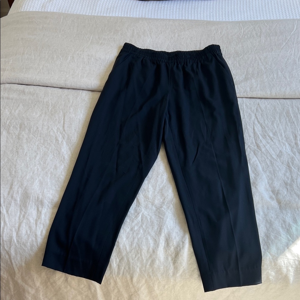 Everlane Women's Dark Navy Pull On Cropped Trousers